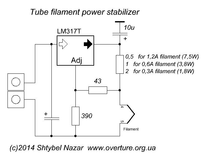 Tube filament power stabilizer